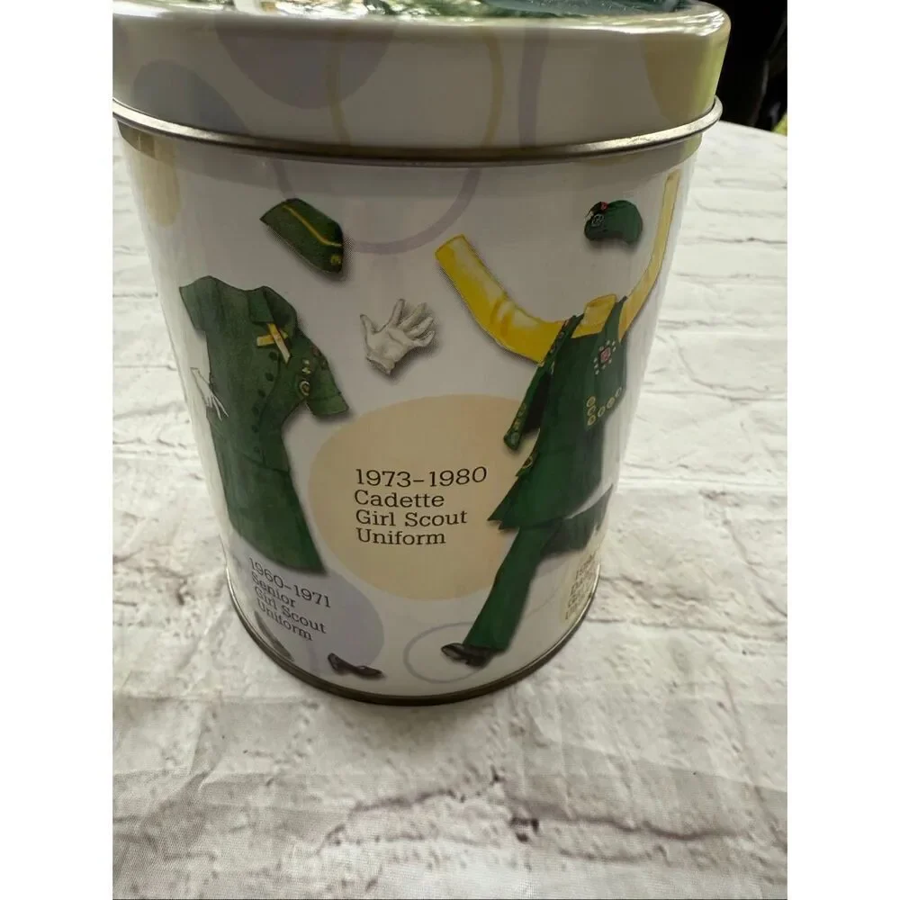 Girl Scouts Uniforms Through The Years Collectible Tin Small Round 1927-Present